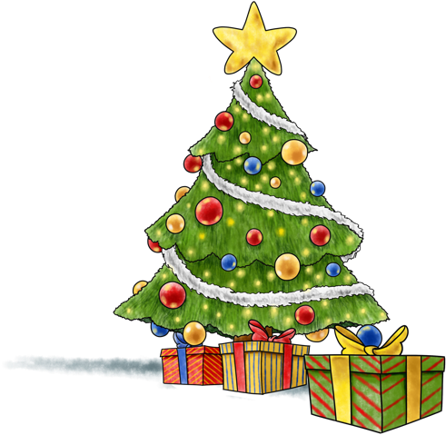 Christmas Tree (836x551), Png Download