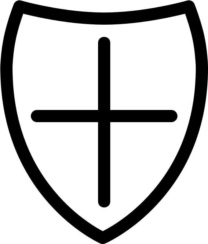 Security Shield Line Cross - Mobile App (960x960), Png Download