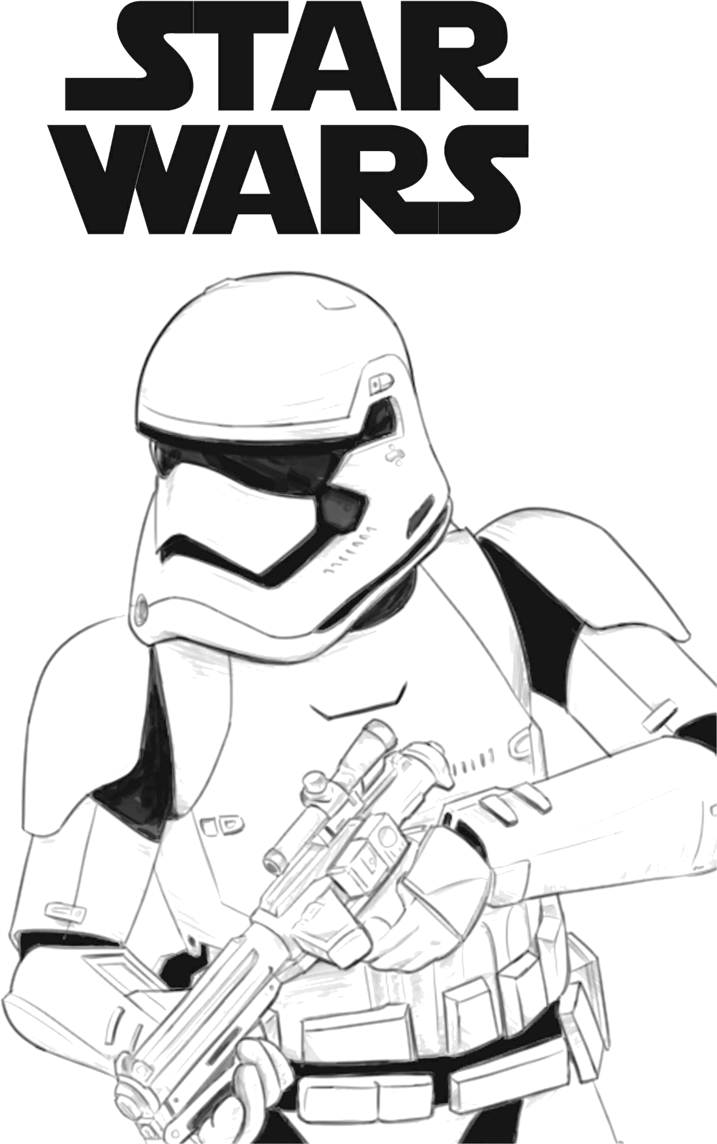 Star Wars - First Order Stormtrooper Coloring Page (2806x3970), Png Download