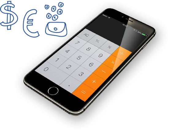 Nstcalculator-cellphone - Cellphone Calculator (551x426), Png Download