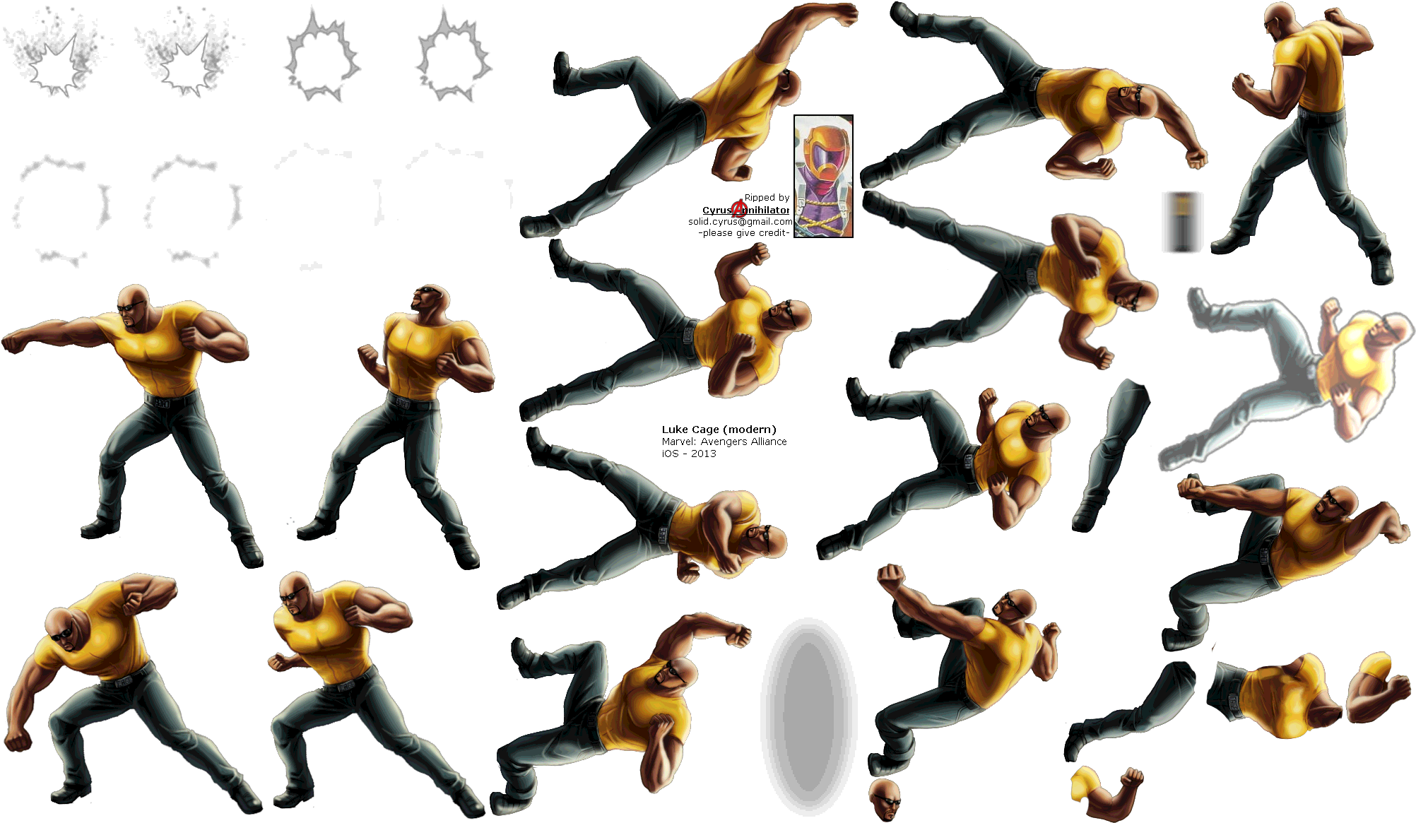 Click For Full Sized Image Luke Cage - Sprite Marvel (2034x1174), Png Download