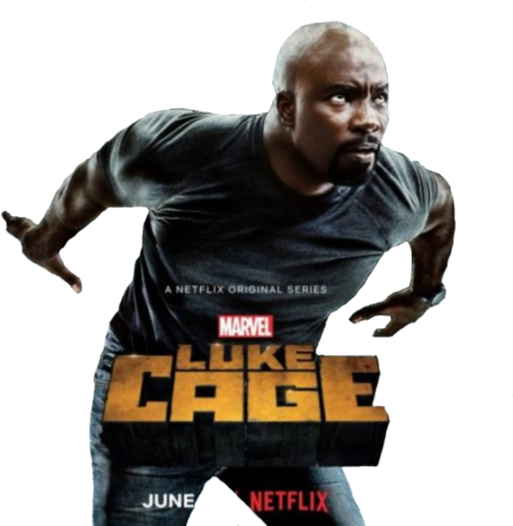 Superhero Lukecage Mikecolter Marvel Marvelcomics Sexy - Cage 11x17 Mini Movie Poster (748x737), Png Download