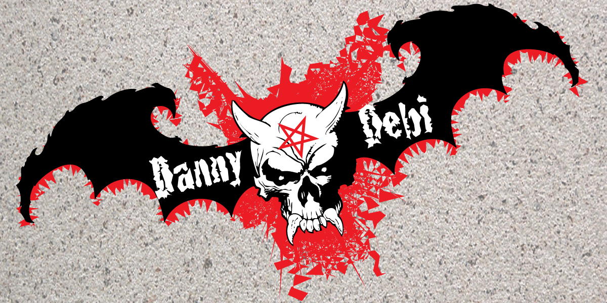 View Larger Image Winged Evil Skull With Horns And - Logo (1200x600), Png Download