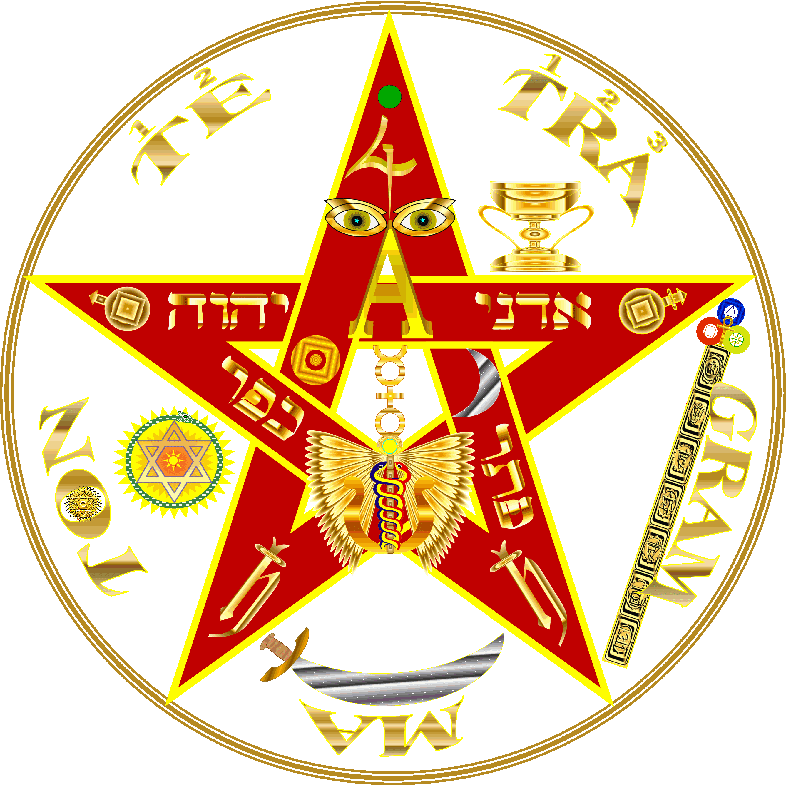 Symbol The Esoteric Pentagran Click And Clik - Tetragrammaton Eliphas Levi Meaning (2674x2670), Png Download