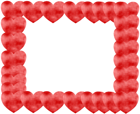 Red Heart Border Png - Picture Frame (540x437), Png Download