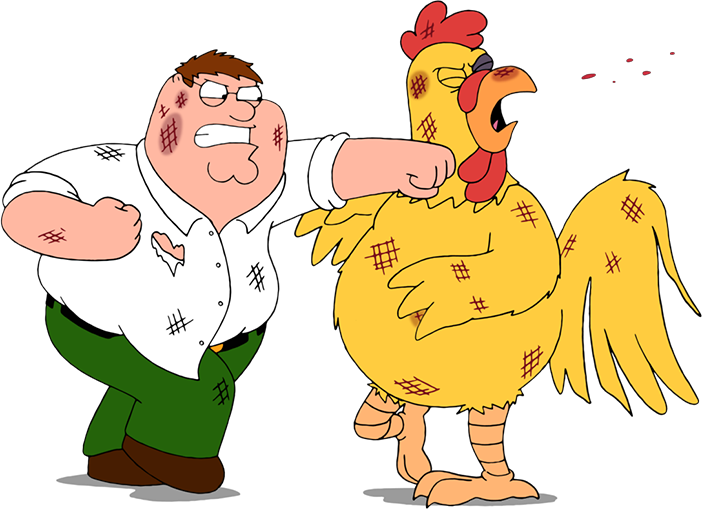 Nothing To See Here Folks - Family Guy Chicken Png (702x509), Png Download