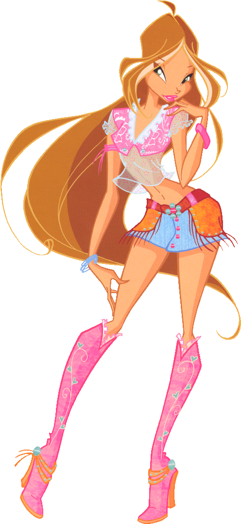 Flora Season 4 Cowgirl - Winx Club Flora Season 4 (511x1087), Png Download