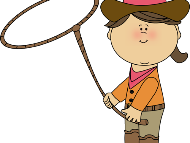 Cowgirl Clipart Rodeo Queen - Cowboy With Lasso Clipart (640x480), Png Download