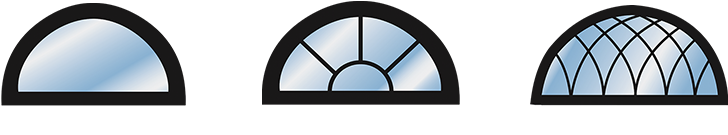 Fixed Glass Radial Windows - Radial Windows (800x260), Png Download