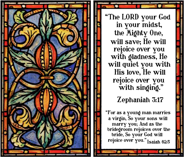 "the Lord Your God In Your Midst, The Mighty One, Will - Stained Glass (633x545), Png Download