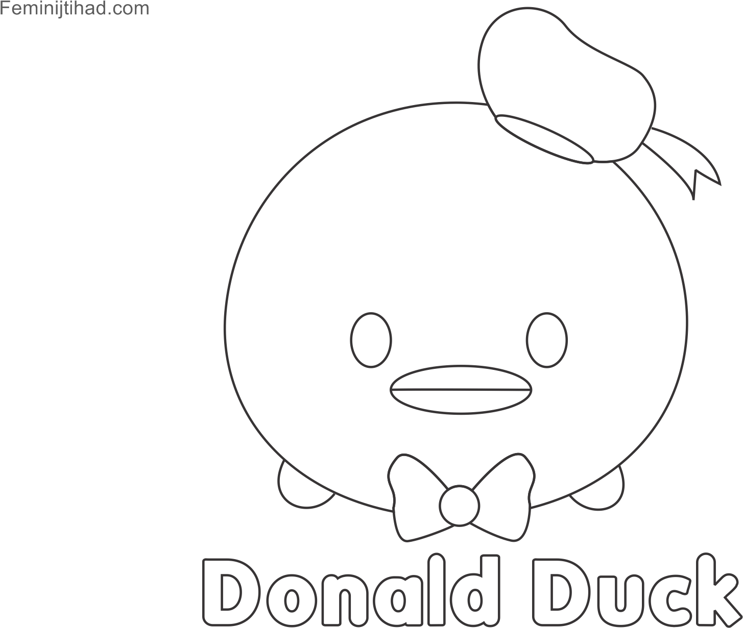 Tsum Tsum Coloring Pages Donald Hi - Line Art (1920x1358), Png Download