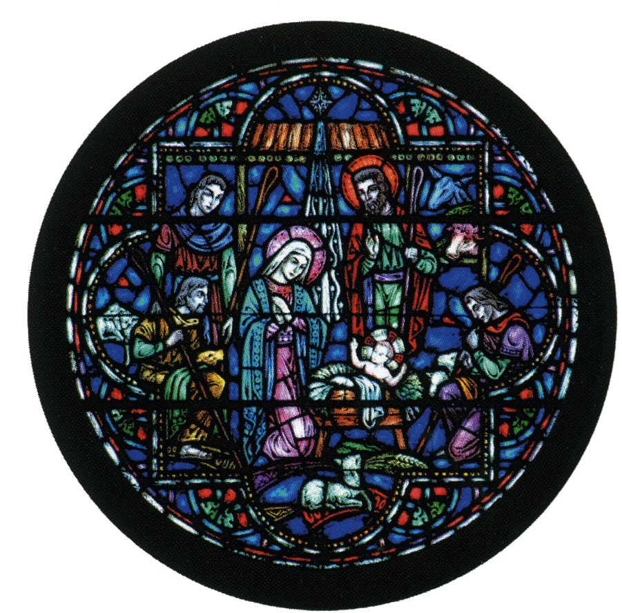 The Circular Rose Window In The West End Of The Main - Stained Glass (932x917), Png Download