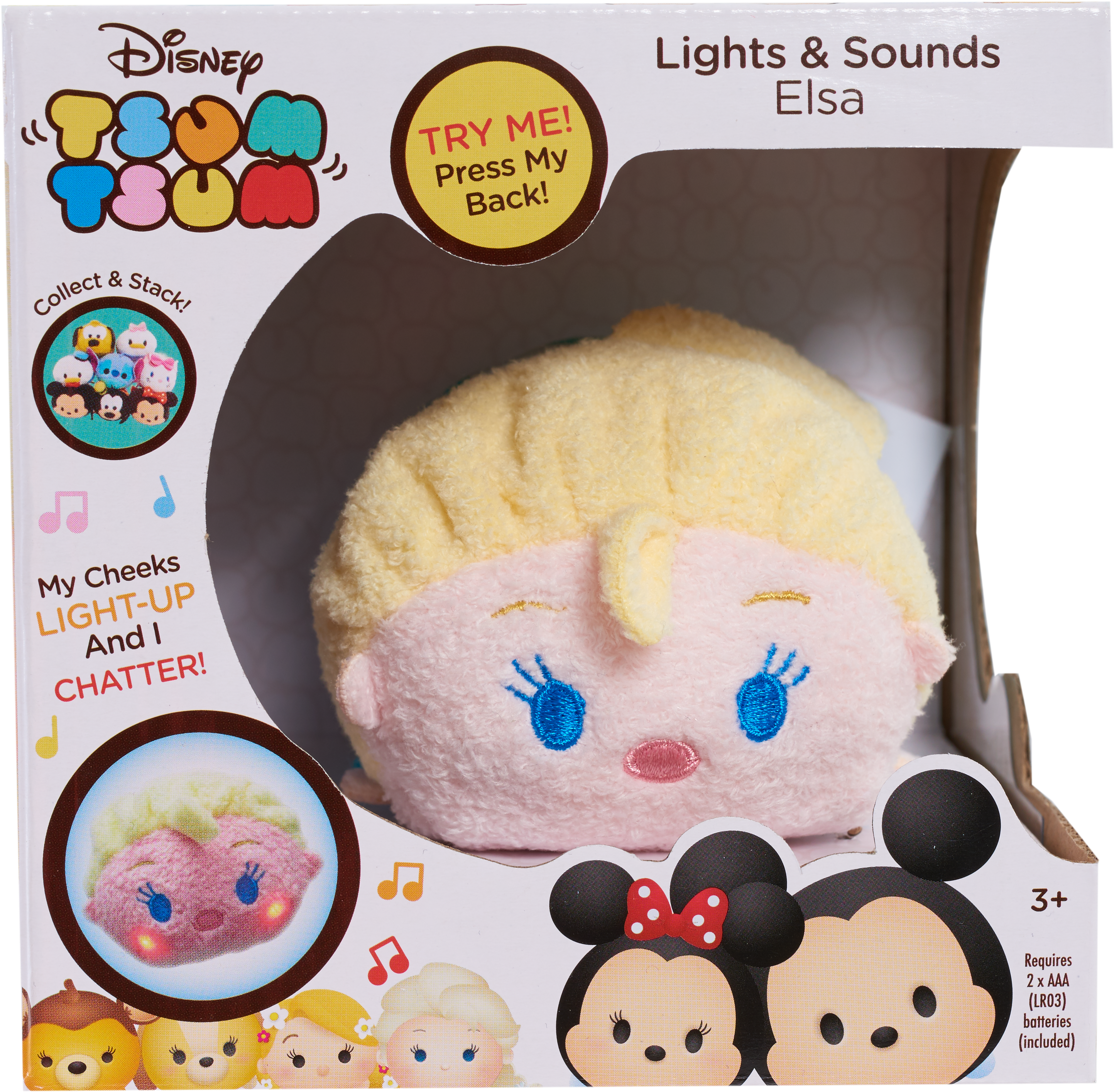 Disney Tsum Tsum Light And Sounds Plush- Disney Elsa (7346x4902), Png Download