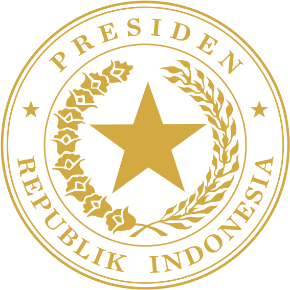 Indonesian Presidential Seal Gold - President Of Indonesia (587x591), Png Download