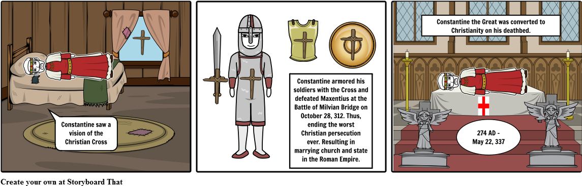 Constantine's Conversion - Cartoon (1164x385), Png Download