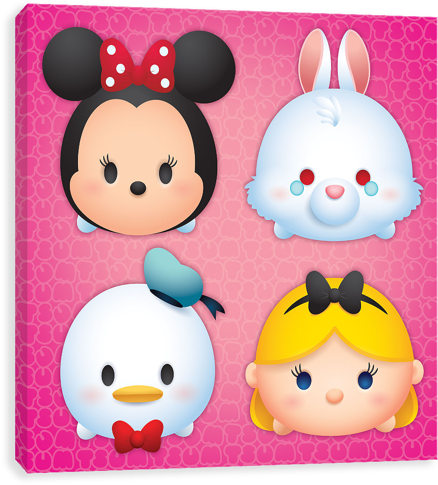 Four Friends - Disney Wall Art By Entertainart - Disney Tsum Tsum (1000x1000), Png Download