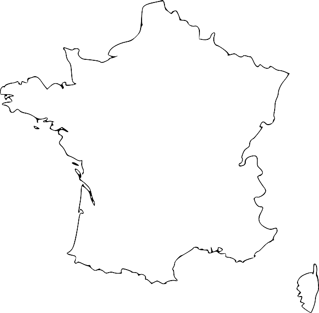 France, Flag, Country, Black, French, Geography - France Map Vector Free Download (640x628), Png Download
