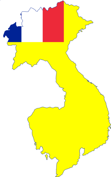 377px-flag Map Of French Indochina (377×599) How - French Indo China Flag (377x599), Png Download