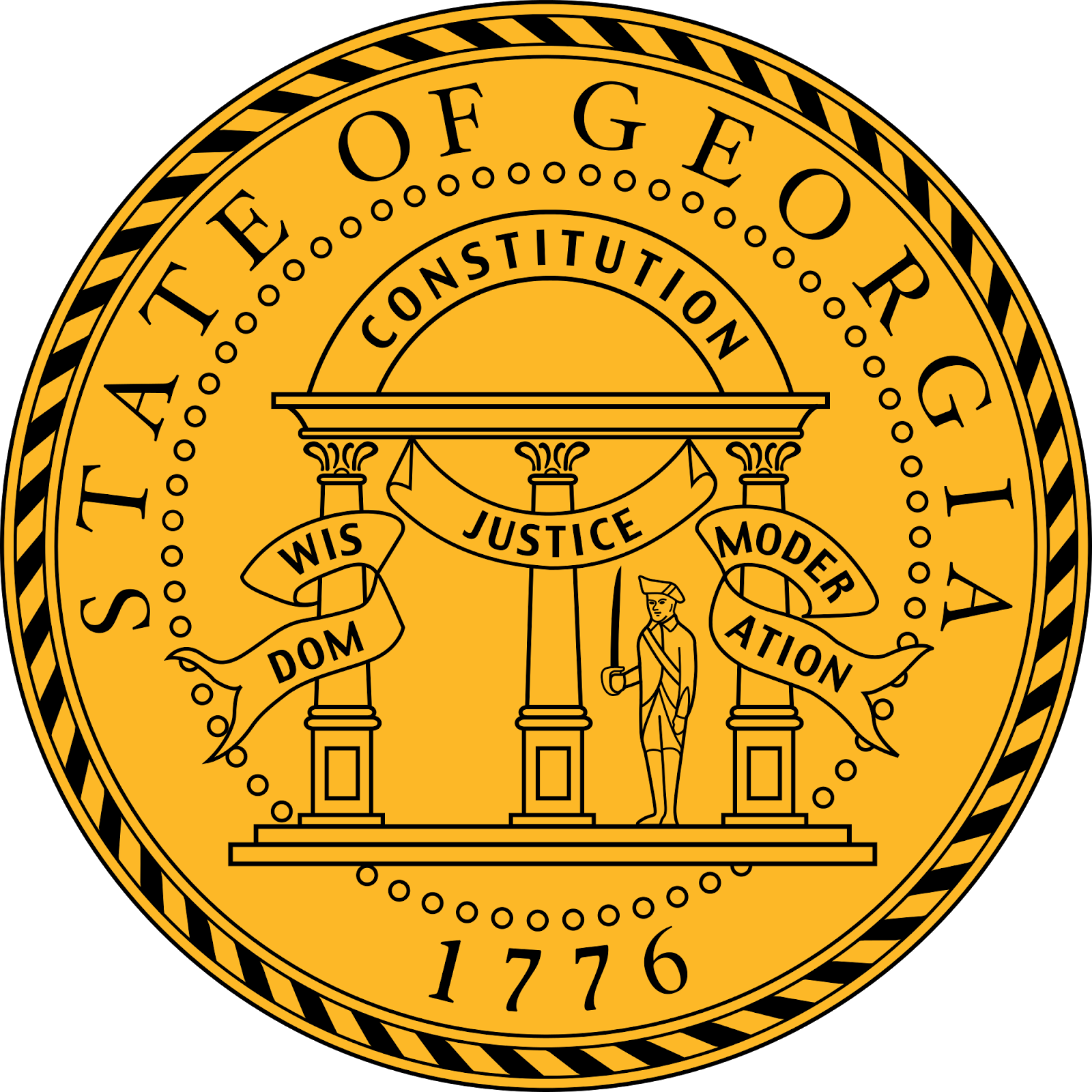 Georgia State Seal 2018 (1200x1200), Png Download