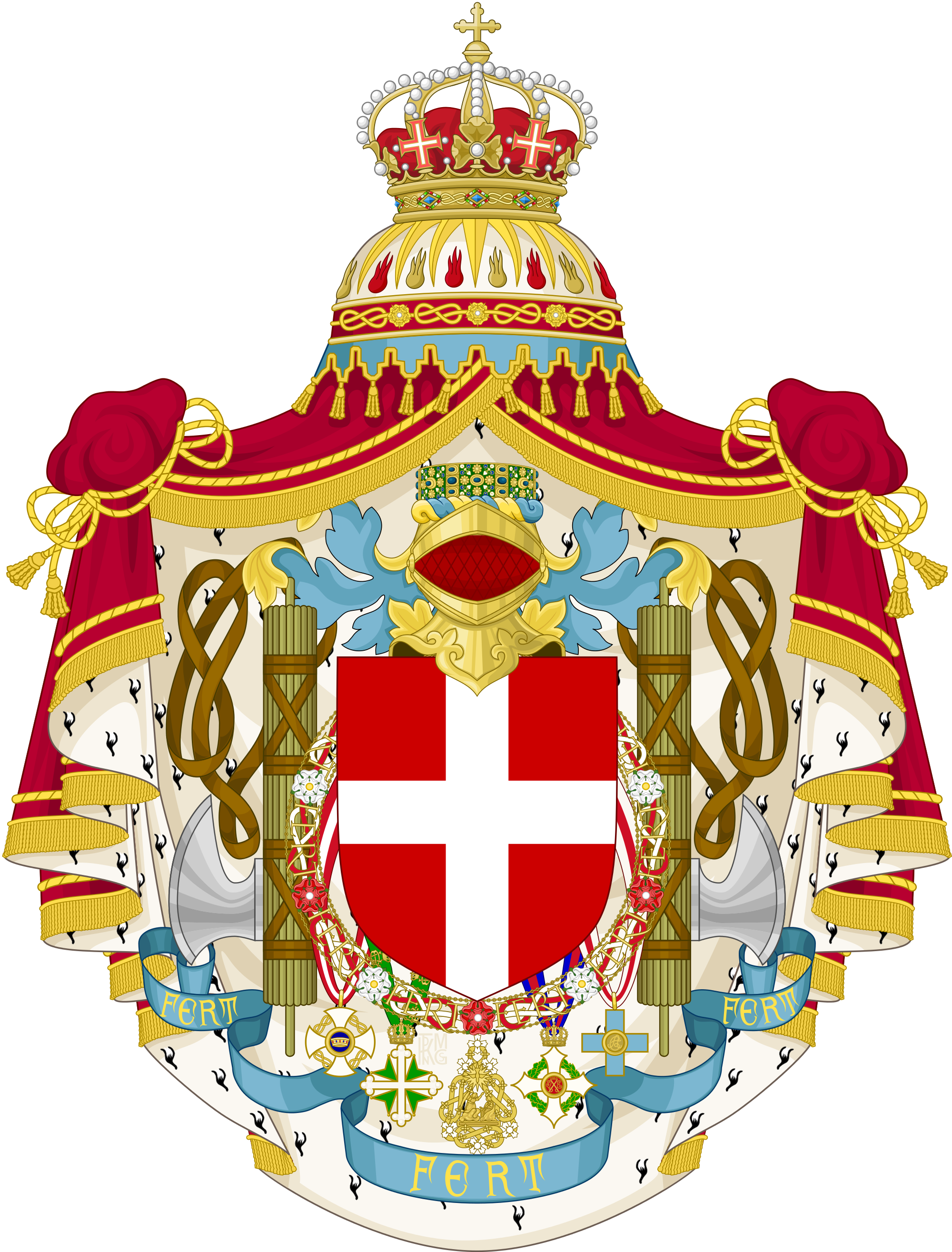 Kingdom Of Italy - House Of Savoy Coat Of Arms (2000x2630), Png Download