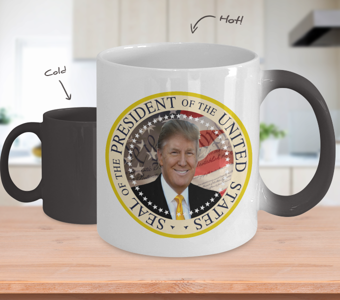 Trump Presidential Seal Color Changing Mug 45th President - President Elect Board Game (680x600), Png Download