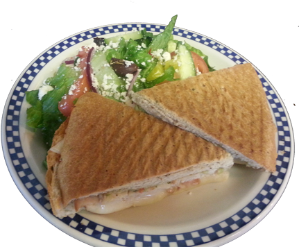 Panini-combo - Ham And Cheese Sandwich (442x355), Png Download