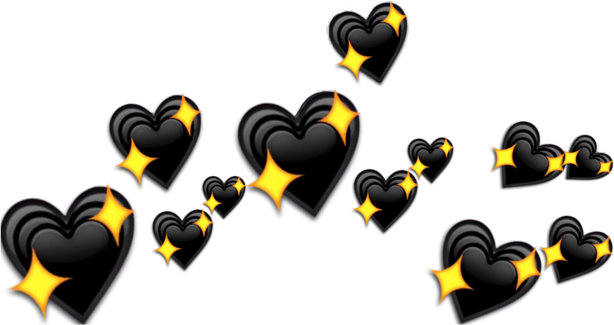 Png Freeuse Library Black Aesthetic Blackaesthetic - Overlays Emoticon Heart (1024x1024), Png Download