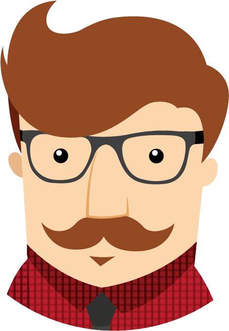 Img Emo 01 - Man With Moustache Cartoon (740x735), Png Download