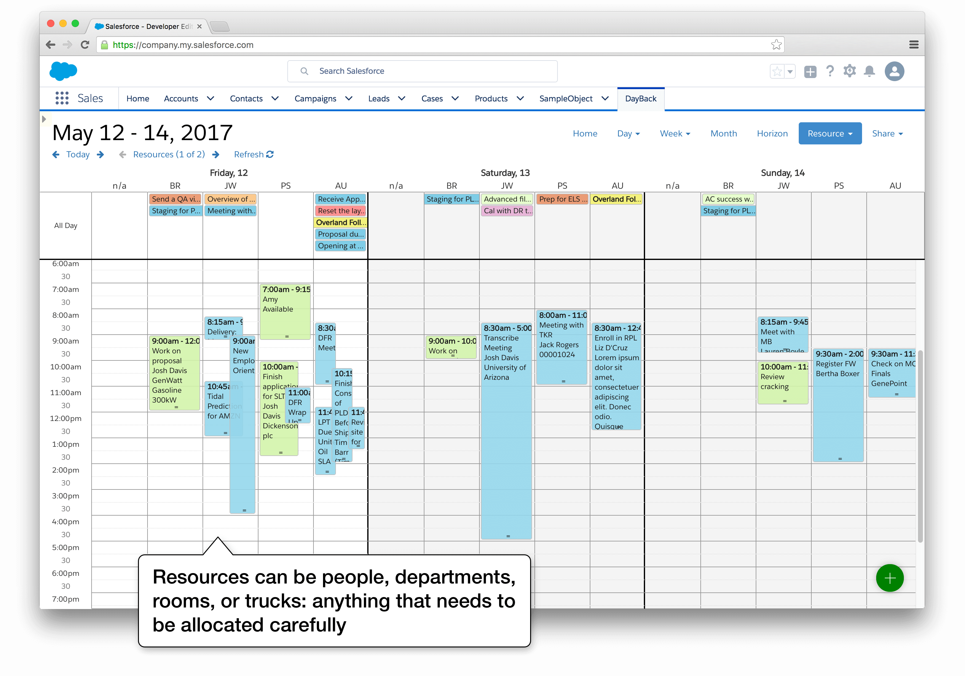 Resource Scheduling In Salesforce Lightning - Calendar (3140x2200), Png Download