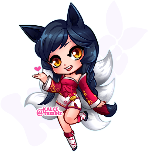 Ahri Chibi By Kalcedonyx - Ahri Chibi (500x500), Png Download