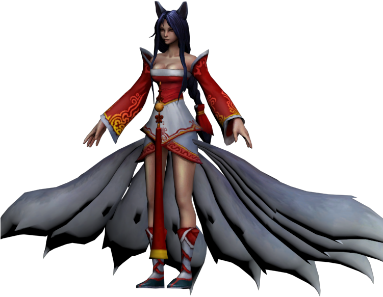 Download Zip Archive - Ahri League Of Legends Model (750x650), Png Download