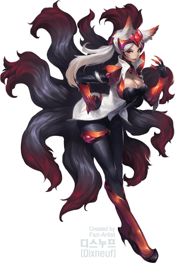 37 Images About Ahri On We Heart It - Ahri Do League Of Legends (580x871), Png Download