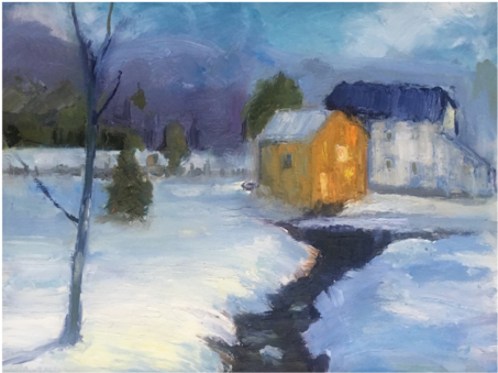 Spring House - Painting (500x500), Png Download