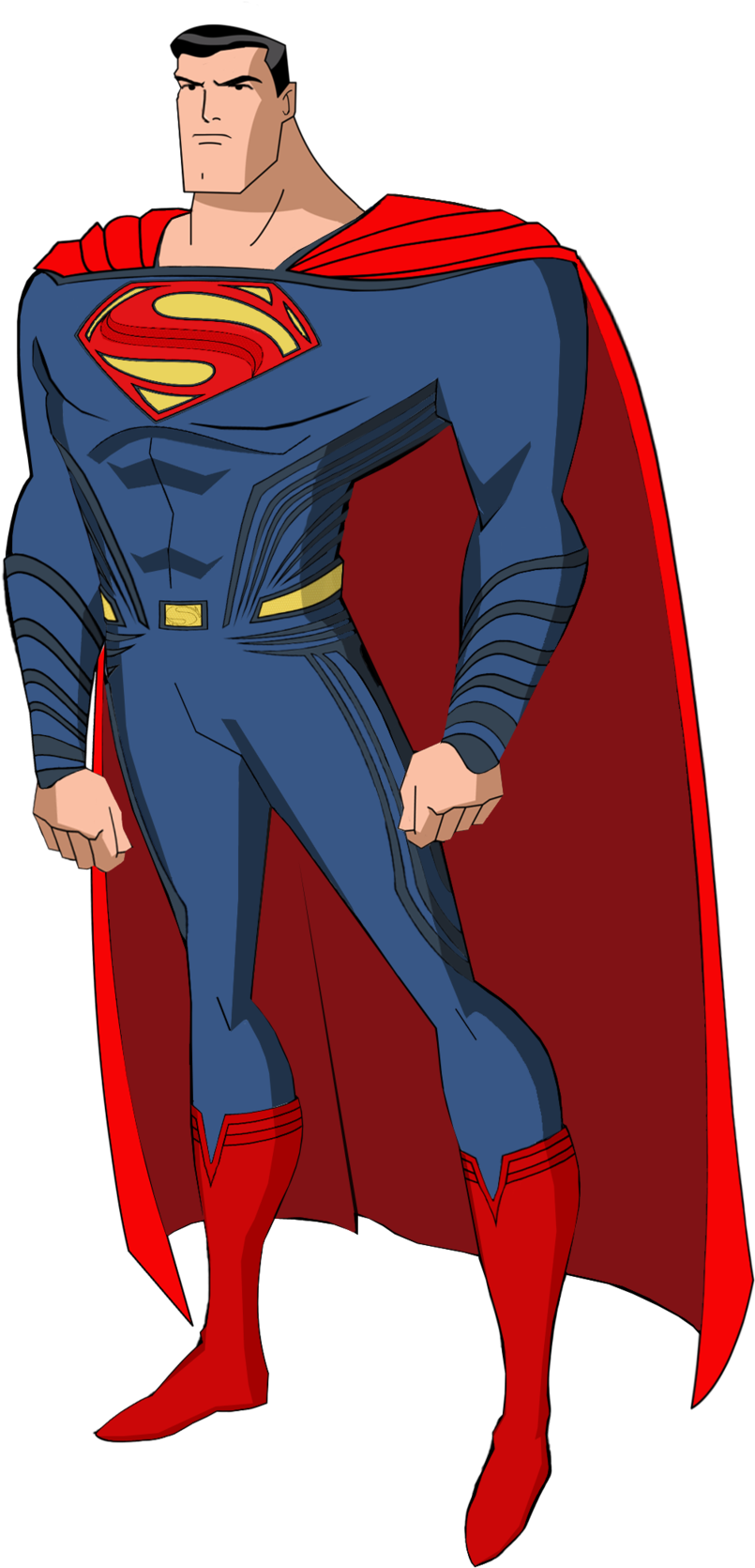 Updated Dawn Of Justice Superman Jlu Style By Alexbadass - Superman Justice League Cartoon (1024x1687), Png Download