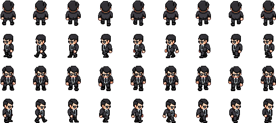 Fbi Walk Cycle - Top Down Walk Cycle (576x256), Png Download