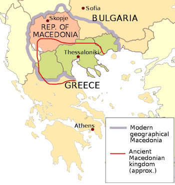 Red Border Showing Ancient Macedonia Location - If Greece Won The Greco Turkish War (350x371), Png Download