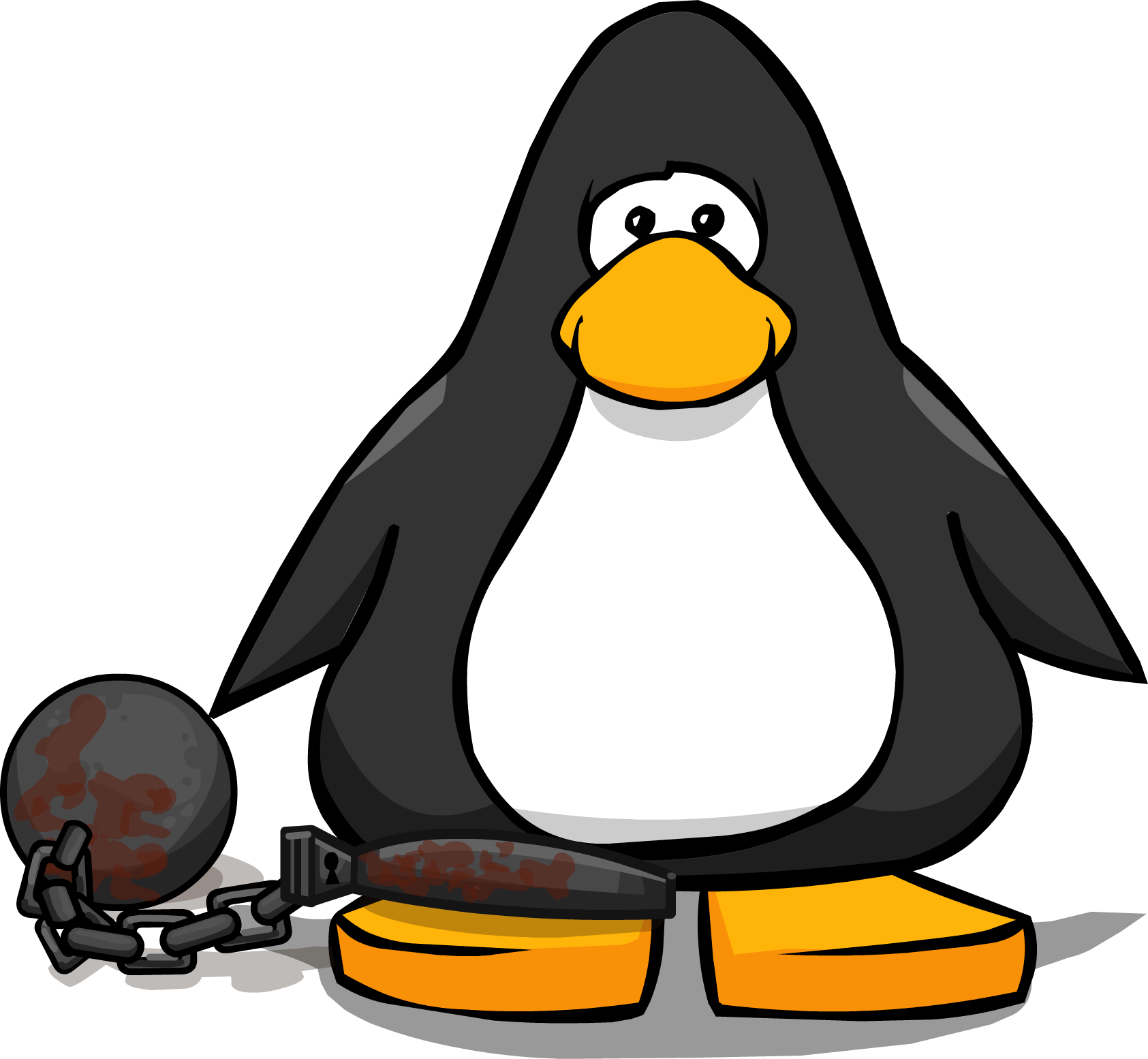 Ball And Chain On A Player Card - Penguin With Hard Hat (1685x1554), Png Download