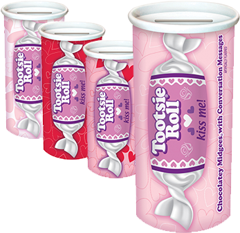 Tootsie Candy Seasonal Valentines Day Personalized - Valentines Day Tootsie Rolls (346x354), Png Download
