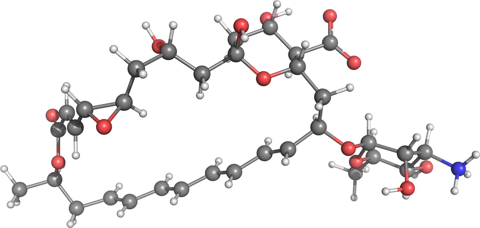 Natamycin Ball And Stick - Chain (2000x1238), Png Download