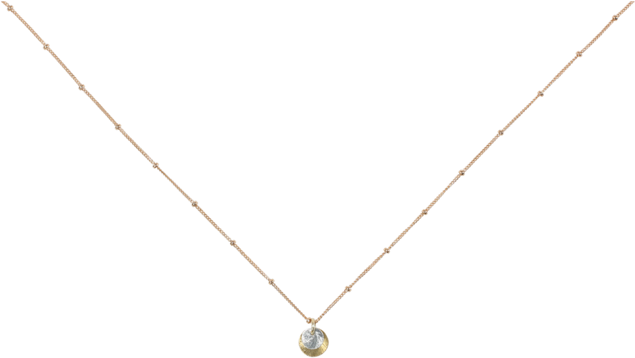 Xs/ S 2-tone Brushed Disc On Ball Chain Necklace - Necklace (1024x1024), Png Download