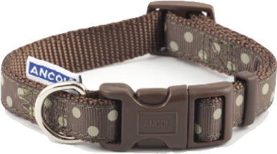 Dog Collar Tag Png - Ancol Adjustable Polka Dot Dog Collar - Mocha / 1-2 (450x450), Png Download