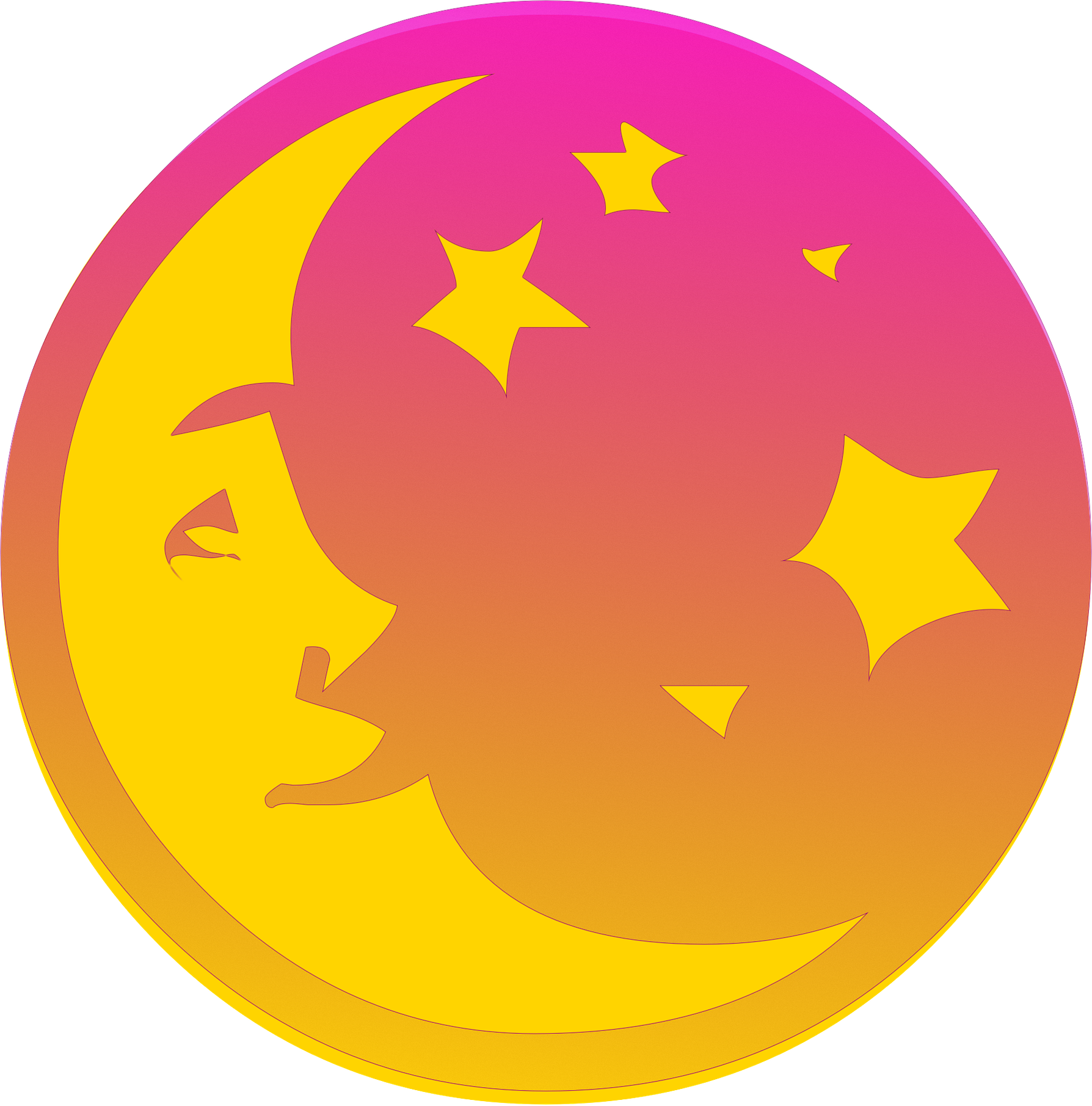 Moon Face And Stars - Cafepress Crescent Moon Iphone 7 Plus Tough Case (1788x1811), Png Download