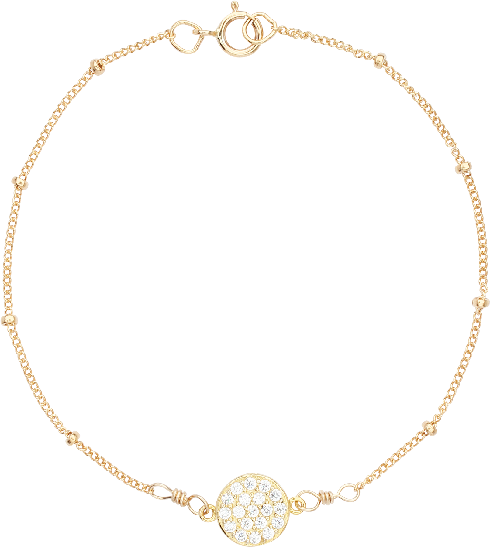 Multi-cz Round Ball Chain Bracelet - Rose Des Vents Necklace Price (2000x2000), Png Download