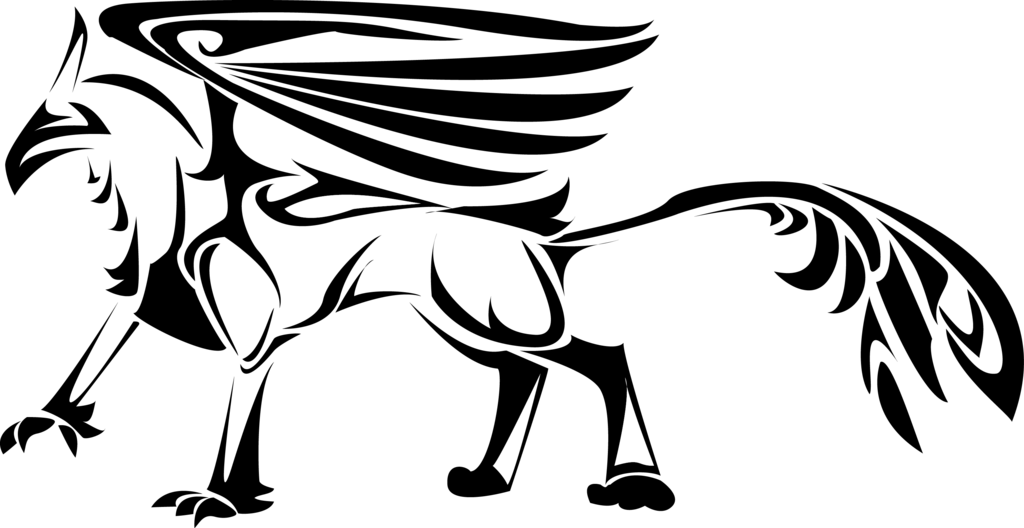 Drawing Tribals Griffin - Clipart Black And White Tribal Griffin (1024x528), Png Download