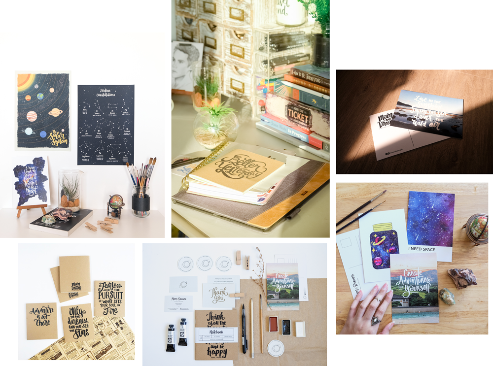 Moon & Dreams Is A Stationery Brand That Combines Hand-lettering, (1000x743), Png Download