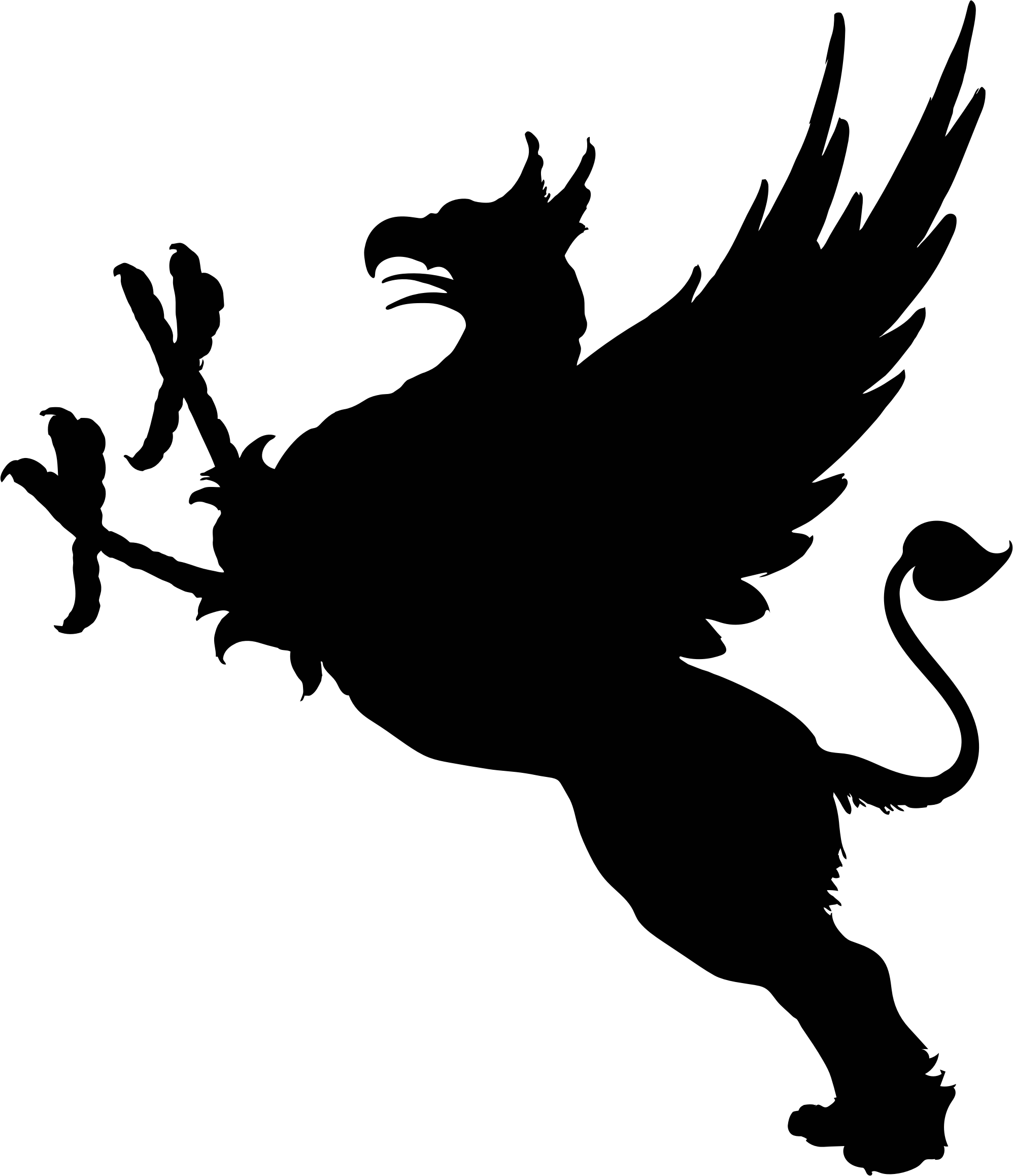 This Free Icons Png Design Of Vintage Griffin Silhouette (1996x2316), Png Download