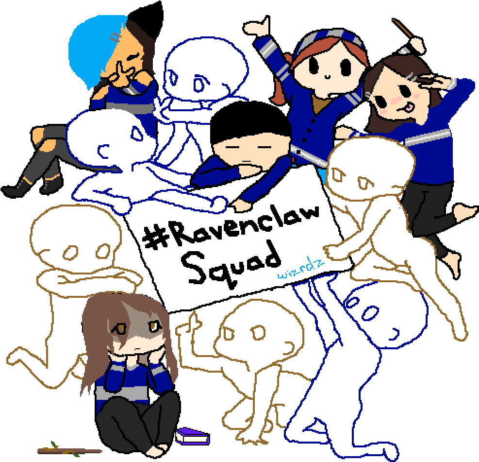 Ravenclaw Wizrds - Cartoon (1000x1000), Png Download