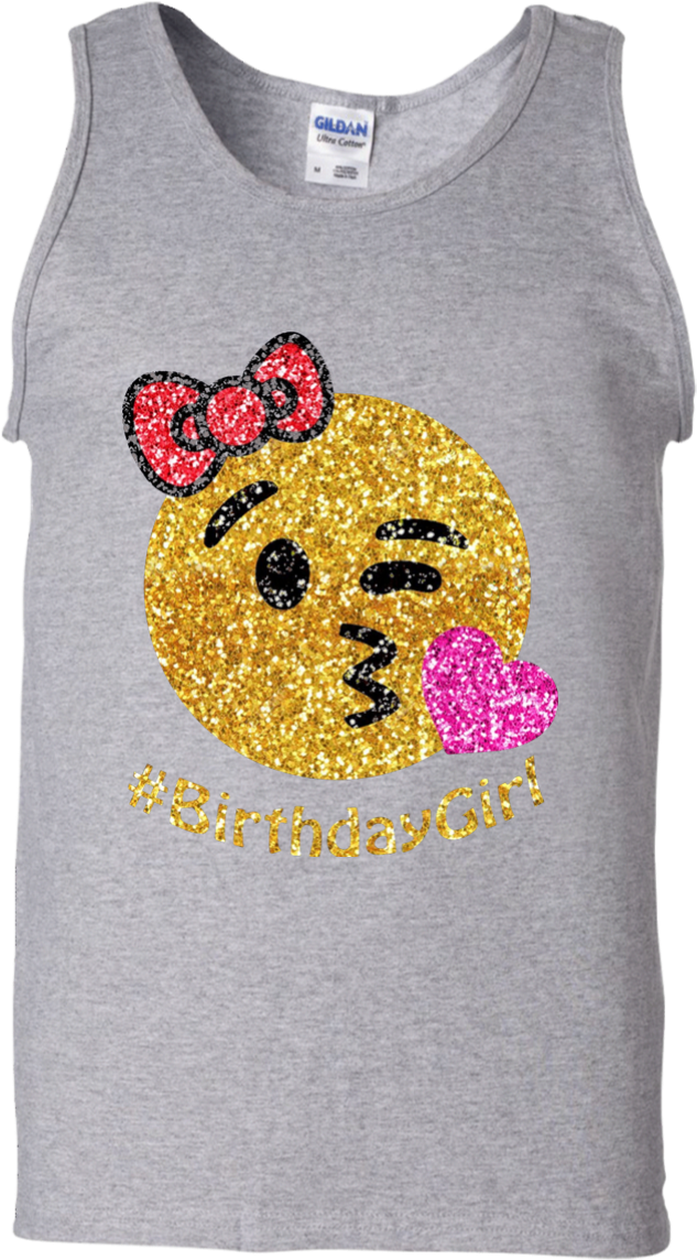 Birthday Emoji Shirt For Girls 100% Cotton Tank Top - Bunkieshop Birthday Emoji Shirt For Girls Youth Custom (1155x1155), Png Download