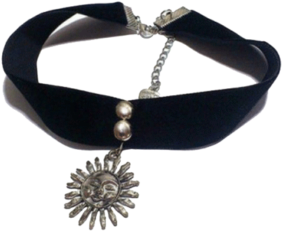 Itgirl Shop Sun Velvet Choker Aesthetic Apparel, Tumblr - Aesthetic Choker Png (460x460), Png Download