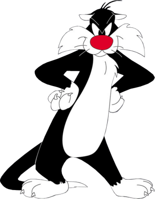 Watching Looney Tunes - Sylvester The Cat Png (311x400), Png Download